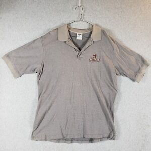 Houston Astros Polo Shirt Mens XL Gray Short Sleeve Team Logo Baseball Cotton